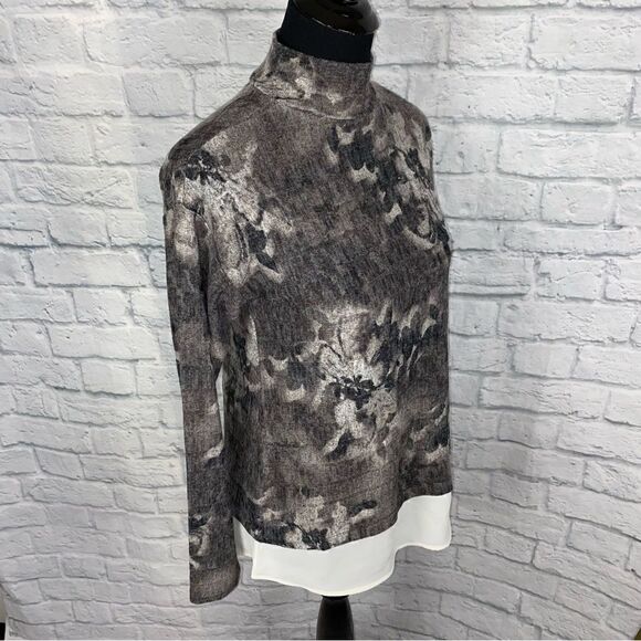 Simply Vera wang mock turtleneck Longsleeve floral print blouse sz XS - Picture 5 of 11